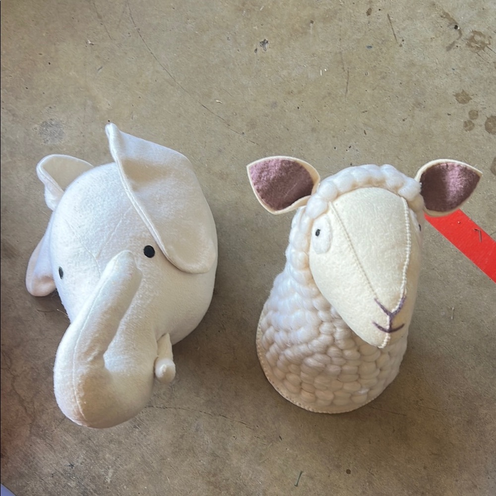 Mud Pie Soft Cream Elephant Plush Decor
